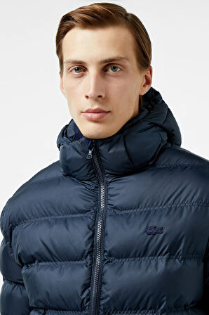 Lacoste Synthethic Fill Puffer Jacket Kapişonu Çıkarılabilir Erkek Şişme Mont Lacivert