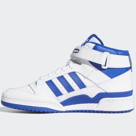 Adidas Orijinal Forum Mid Leather Sneaker Bilekli Hakiki Deri Beyaz Mavi Günlük Spor Ayakkabı