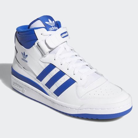 Adidas Orijinal Forum Mid Leather Sneaker Bilekli Hakiki Deri Beyaz Mavi Günlük Spor Ayakkabı