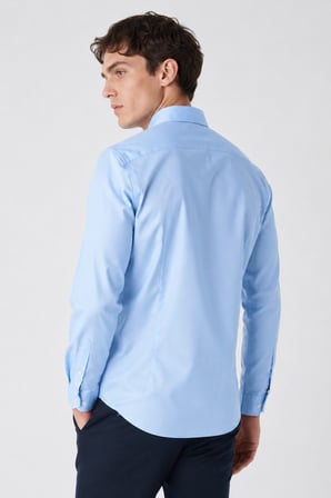 Lacoste Men's Slim Fit Blue Shirt Slim Fit Pamuklu Erkek Gömlek Mavi