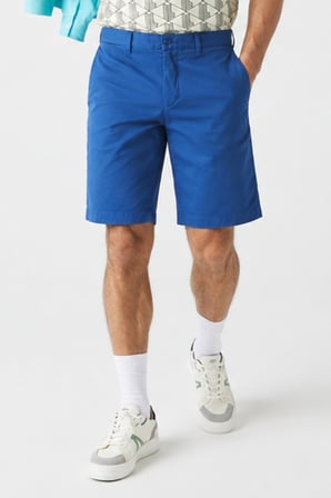 Lacoste Men's Slim Fit Organic Cotton Bermuda Blue Shorts Erkek Dar Kesim Pamuk Bermuda Şort Mavi