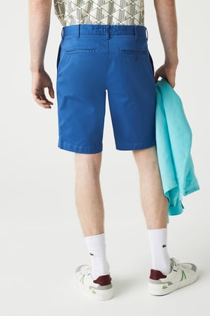 Lacoste Men's Slim Fit Organic Cotton Bermuda Blue Shorts Erkek Dar Kesim Pamuk Bermuda Şort Mavi