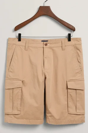 GANT Men's Relaxed Twill Cargo Bermuda Shorts Erkek Rahat Kesim Dokuma Kargo Şort Bej