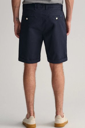 GANT Men's Regular Fit Allister Sunfaded Chino Bermuda Navy Shorts Erkek Kanvas Bermuda Şort Lacivert