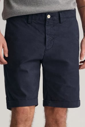 GANT Men's Regular Fit Allister Sunfaded Chino Bermuda Navy Shorts Erkek Kanvas Bermuda Şort Lacivert