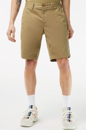 Lacoste Men's Slim Fit Organic Cotton Bermuda Shorts Erkek Dar Kesim Pamuk Bermuda Şort Bej