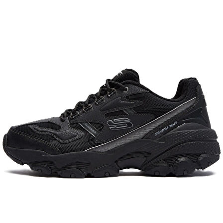 Skechers Sparta-Max-Dynarol Memory Foam Leather Mens Sneaker Hafızalı Taban Hakiki Deri Erkek Günlük Spor Ayakkabı Siyah