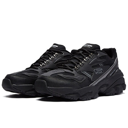 Skechers Sparta-Max-Dynarol Memory Foam Leather Mens Sneaker Hafızalı Taban Hakiki Deri Erkek Günlük Spor Ayakkabı Siyah
