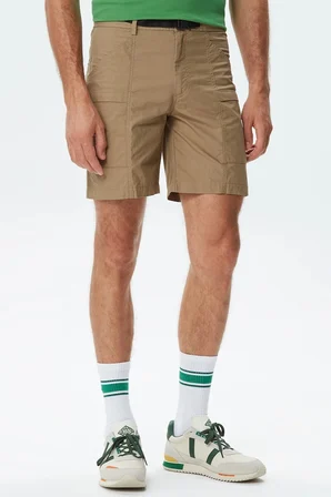 Lacoste Men's Regular Fit Cotton Bermuda Shorts Grey Erkek Pamuklu Bermuda Şort Haki