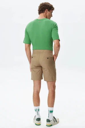Lacoste Men's Regular Fit Cotton Bermuda Shorts Grey Erkek Pamuklu Bermuda Şort Haki