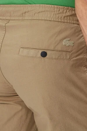 Lacoste Men's Regular Fit Cotton Bermuda Shorts Grey Erkek Pamuklu Bermuda Şort Haki