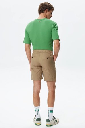 Lacoste Men's Regular Fit Cotton Bermuda Shorts Grey Erkek Pamuklu Bermuda Şort Haki