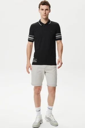 Lacoste Men's Slim Fit Organic Cotton Grey Bermuda Shorts Erkek Dar Kesim Organik Pamuk Bermuda Şort Gri
