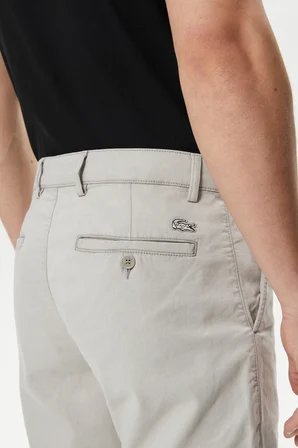 Lacoste Men's Slim Fit Organic Cotton Grey Bermuda Shorts Erkek Dar Kesim Organik Pamuk Bermuda Şort Gri