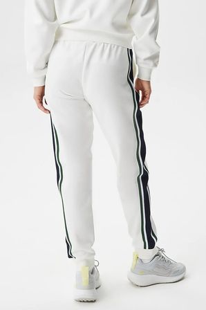 Lacoste Women's Joggers Slim Fit Renk Bloklu Organik Pamuk Kadın Eşofman Altı Beyaz