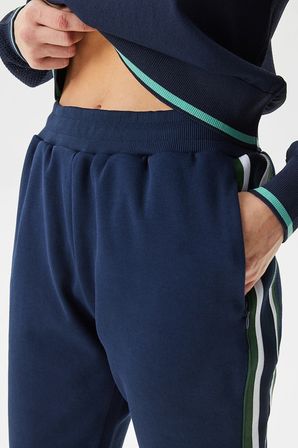 Lacoste Women's Joggers Slim Fit Renk Bloklu Organik Pamuk Kadın Eşofman Altı Lacivert
