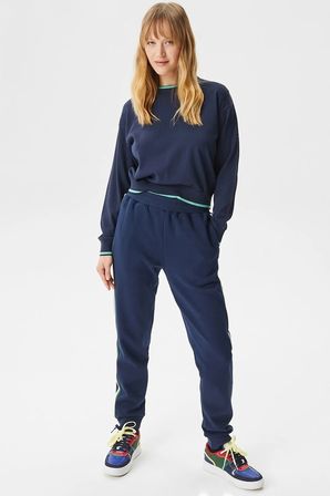Lacoste Women's Joggers Slim Fit Renk Bloklu Organik Pamuk Kadın Eşofman Altı Lacivert