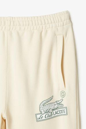 Lacoste Neo Heritage Organic Cotton Relaxed Fit Beige Sweatpants Erkek Rahat Kesim Pamuk Eşofman Altı Bej