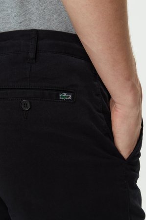 Lacoste Men's Slim Fit Organic Cotton Bermuda Black Shorts Erkek Dar Kesim Pamuk Bermuda Şort Siyah