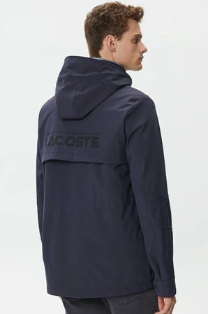 Lacoste Hooded Outdoor Men's Jacket Navy Erkek Çıkarılabilir Kapitone Yelekli Erkek Mont Lacivert