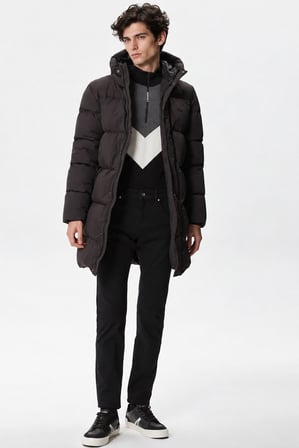 Lacoste Down Fill Jacket Erkek Kapüşonlu Kapitone Rahat Kesim Suya Dayanıklı Kaz tüyü Mont Siyah