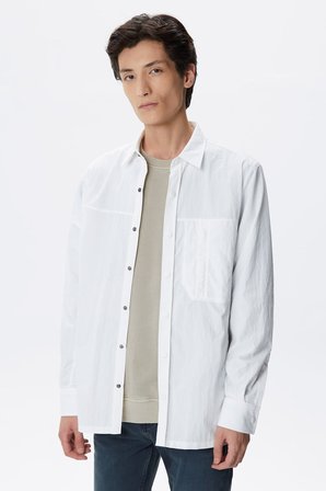 Lacoste Mens Regular Fit Cream Shirt Standart Kesim Çıtçıt Düğmeli Erkek Gömlek Krem