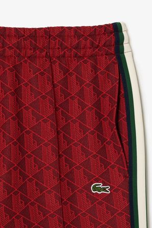Lacoste Mens Regular Fit Monogram Red Sweatpants Erkek Dokuma Eşofman Altı Kırmızı