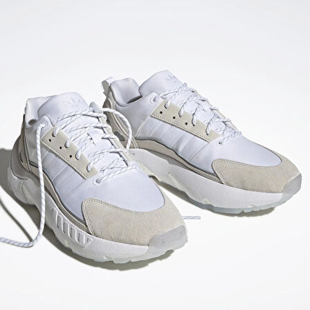 Adidas Zx Boost Leather Unisex Sneaker Hakiki Deri Günlük Spor Ayakkabı Beyaz
