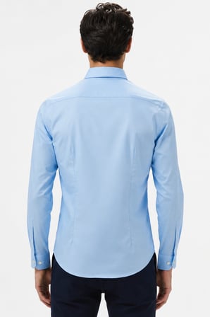 Lacoste Men's Slim Fit Blue Shirt Slim Fit Pamuklu Erkek Gömlek Mavi
