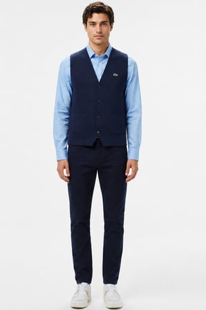 Lacoste Men's Slim Fit Blue Shirt Slim Fit Pamuklu Erkek Gömlek Mavi