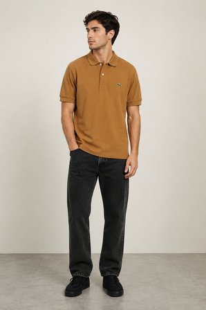 Lacoste Men's Classic Fit Polo T-shirt Erkek Polo Yaka Tişört Bej