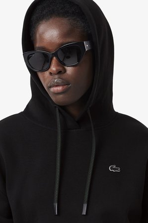 Lacoste Womens Relaxed Fit Sweatshirt Rahat Kesim Kapüşonlu Kadın Sweatshirt Siyah