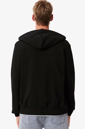 Lacoste Men's Classic Fit Full Zip Hoodie Sweatshirt Erkek Ayarlanabilir Kapüşonlu Organik Pamuk Sweatshirt Siyah