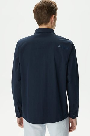 Lacoste Men's Relaxed Fit Full Zip Shirt Rahat Kesim Tam Fermuar Erkek Gömlek Lacivert