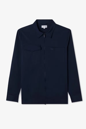 Lacoste Men's Relaxed Fit Full Zip Shirt Rahat Kesim Tam Fermuar Erkek Gömlek Lacivert