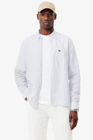 Lacoste Men's Regular Fit Blue Shirt Standart Kesim Erkek Gömlek Mavi