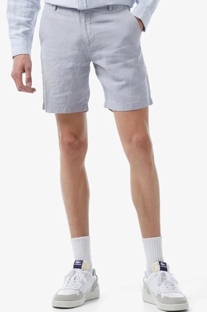 Lacoste Men's Slim Fit Linen Bermuda Shorts Grey Erkek Dar Kesim Keten Şort Gri