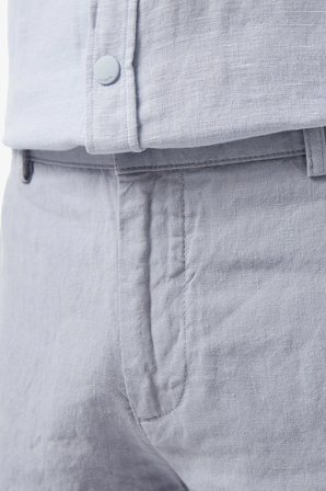 Lacoste Men's Slim Fit Linen Bermuda Shorts Grey Erkek Dar Kesim Keten Şort Gri