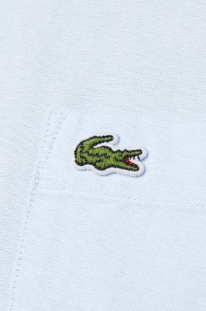 Lacoste Men's Regular Fit Button-Down Collar Organic Cotton Shirt Blue Erkek Düğmeli Yaka Organik Pamuk Gömlek Mavi