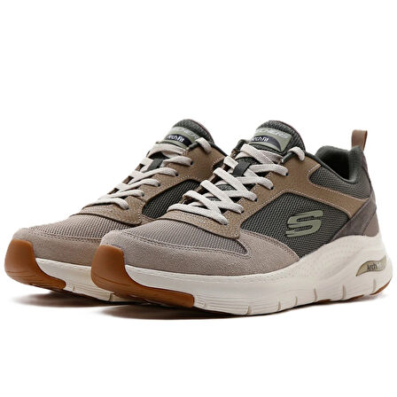 Skechers Archfit-Servitica Mens Sneaker Erkek Günlük Spor Ayakkabı Krem