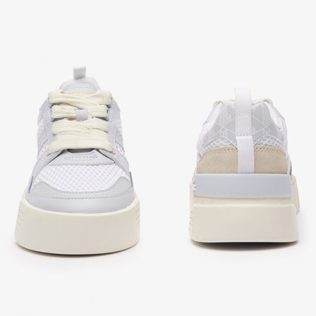 Lacoste  L002 Womens Sneaker Suni Deri Tekstil Kadın Günlük Spor Ayakkabı Beyaz