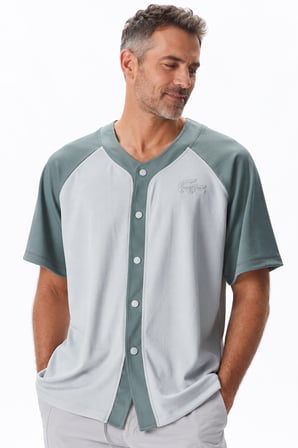 Lacoste Men's Relaxed Fit Shirt Bol Kesim Erkek Çıt Çıtlı Gömlek Yeşil Gri