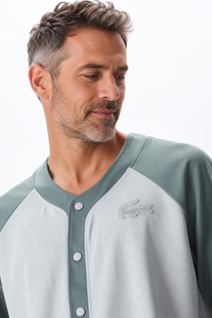 Lacoste Men's Relaxed Fit Shirt Bol Kesim Erkek Çıt Çıtlı Gömlek Yeşil Gri