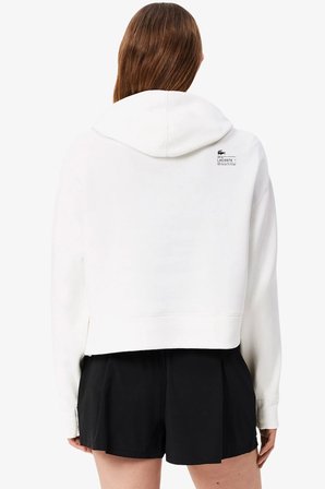 Lacoste Womens Relaxed Fit Sweatshirt Rahat Kesim Kapüşonlu Kadın Sweatshirt Beyaz
