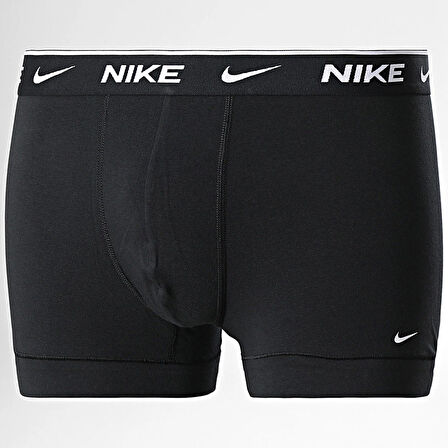 Nike Dri Fit Ultra Stretch 2 Pack Micro 2 li Paket Kısa Boxer Siyah 2 Renk Bantlı