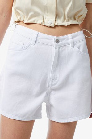 Lacoste Women's Regular Fit Denim White Jean Shorts Kadın Bermuda Kot Şort Beyaz