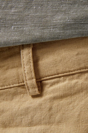 Lacoste Men's Slim Fit Linen Bermuda Shorts Beige Erkek Dar Kesim Keten Şort Bej