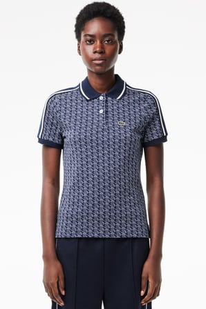 Lacoste Slim Fit Polo T-Shirt Kadın Polo Yaka Tişört Lacivert