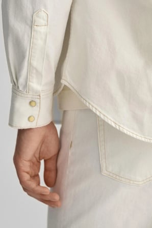 GANT Mens Relaxed Fit Rel Denim Rodeo Shirt Erkek Kanvas Klasik Yaka Çıt Çıtlı Rahat Kesim Gömlek Krem