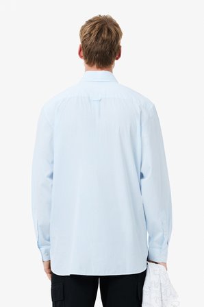 Lacoste Men's Relaxed Fit Blue Shirt Bol Kesim Erkek Gömlek Mavi